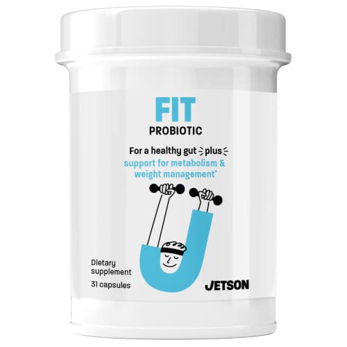 Jetson Probiotic for Weight Management* - Best Probiotic Supplement for Weight Management Support*, Digestion, Anti-Gas & Bloating - Gluten Free, Vegetarian, Non-GMO - 31 Probiotic Capsules