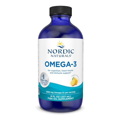 Nordic Naturals Omega-3, Lemon Flavor - 8 oz - 1560 mg Omega-3 - Fish Oil - EPA & DHA - Immune Support, Brain & Heart Health, Optimal Wellness - Non-GMO - 48 Servings