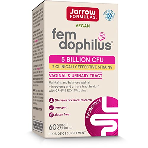 Jarrow Formulas Fem-Dophilus - 5 Billion Organisms Per Serving - 60 Veggie Capsules - Women’s Probiotic - Urinary Tract Health - Up to 60 Servings (Pack of 12)