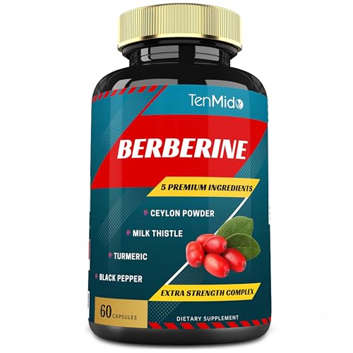 Berberine Extract Capsules 4250mg, 2 Months Supply & Ceylon, Milk Thistle, Turmeric, Black Pepper | Immune Function Supports, Weight Management Supplements