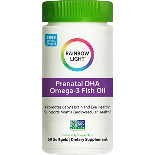 Rainbow Light Prenatal Vitamin, Omega-3 Fatty Acids & Prenatal DHA, Multivitamin for Women, Gluten Free, Promotes Baby's Brain Development & Eye Health, Easy To Digest, 60 Softgels