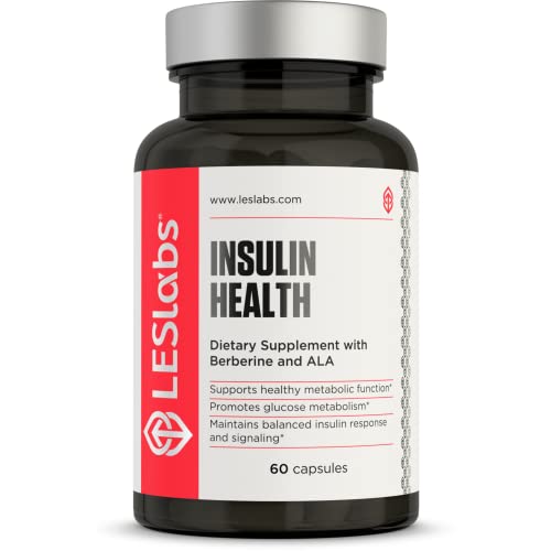 LES Labs Insulin Health – Metabolic Health and Support, Lipid & Carbohydrate Metabolism – Berberine, Chromium, Olive Leaf, Alpha Lipoic Acid & Vanadium – Non-GMO Supplement – 60 Capsules