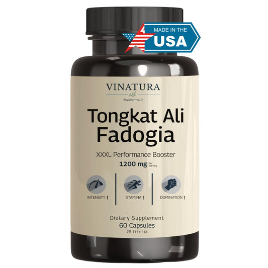 Tongkat Ali & Fadogia Agrestis - 1200mg, enhanced with L-Citrulline and L-Arginine, Equivalent to 54,300mg Raw Per Serving *USA Made and Tested* Complex Herbal Supplement, 60 Capsules