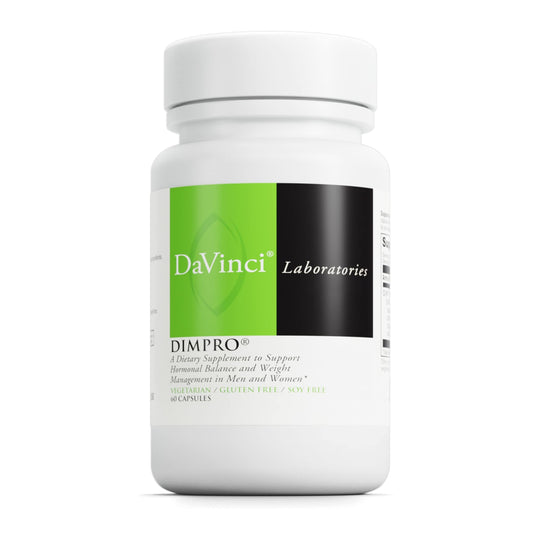 DAVINCI Labs DimPro - Dietary Supplement to Support Hormonal Balance in Men & Women - with Vitamin E and More - Vegetarian - Soy-Free - Gluten-Free - 60 Capsules