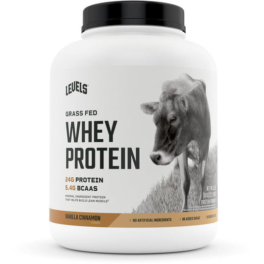 Levels Grass Fed Whey Protein, No Artificials, 24G of Protein, Vanilla Cinnamon, 5LB