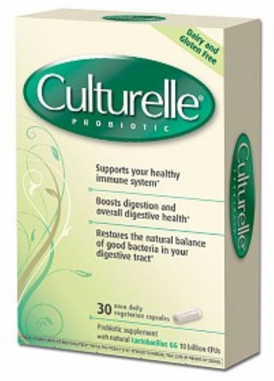 Culturelle Probiotic All Natural Dairy & Gluten Free Vegetable Capsules Lactobacillus GG 30 ea (Pack of 11)