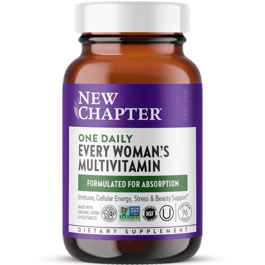 New Chapter Women's Multivitamin for Immune, Beauty + Energy Support with 20+ Nutrients -- Every Woman's One Daily, Gentle on the Stomach, 96 Count