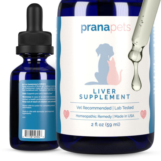 Liver Supplement for Pets Naturally Aids in Healthy Liver Function for Dogs & Cats | Herbal Formula Helps Relieve Abdominal Pain, Indigestion, and Inflammation of Liver & Gallbladder | by Prana Pets