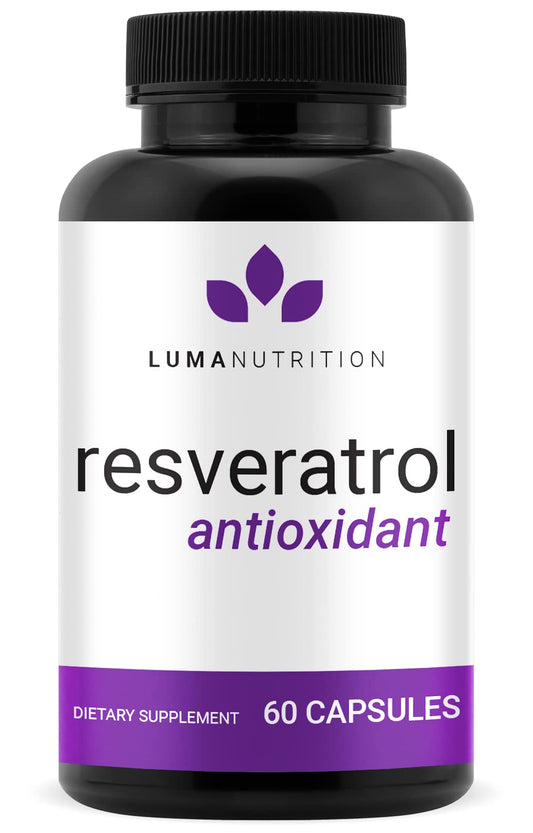 Luma Nutrition High Purity Resveratrol Capsules - 98% Trans-Resveratrol - Reservatrol Supplement - Antioxidant - USA - 60 Capsules