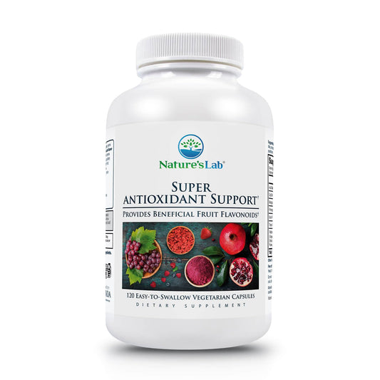 Nature's Lab Super Antioxidant Support - Resveratrol, Acai, Goji Berry, Noni Fruit, Pomegranate - 120 capsules (60 Day Supply)