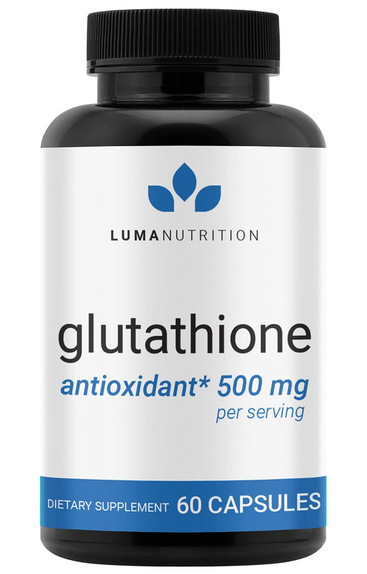 Premium Glutathione - Reduced Glutathione 500mg - Glutathione Supplement - L-Glutathione - Antioxidant Support - Liver Support - 60 Capsules