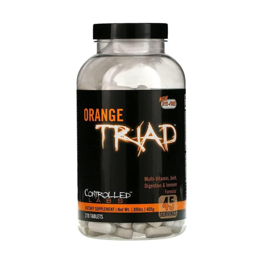 CONTROLLED LABS Orange Triad Daily Multivitamin, Iron Free Sports Supplement for Workout, Digestion, Immune, and Joints, 45 serv Muscle Building and Recovery Tablets