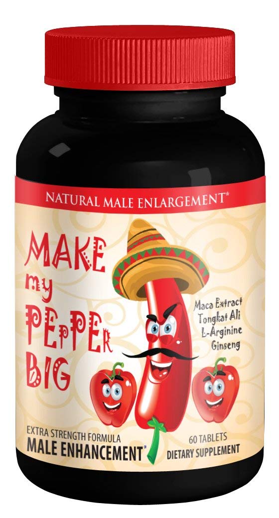 "Make My PEpPEr Big", Male Enhancement Formula Dietary Supplement (Tongkat Ali Extract, Maca Extract, L-Arginine, Siberian Ginseng) 1 Bottle