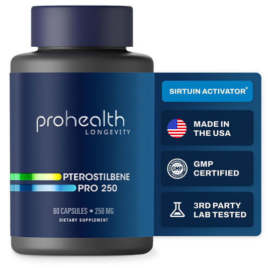 Pterostilbene Supplement (250mg, 60 Capsules) | Clinically Proven, Third-Party Tested Antioxidant for Heart & Brain Health | Activates Longevity Genes