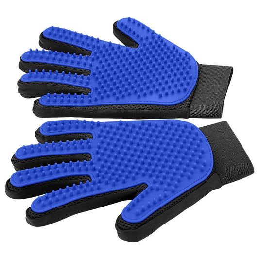 Upgrade Pet Grooming Gloves Cat Brushes for Gentle Shedding - Efficient Pets Hair Remover Mittens - Dog Washing Gloves for Long and Short Hair Dogs & Cats & Horses - 1 Pair (Blue)