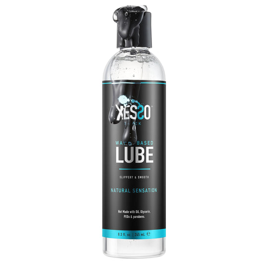 XESSO Water-Based Lube 8.3 fl oz, All natural & Hypoallergenic without Glycerin & Parabens, Slippery Massage gel for Women, Men and couples. Made in US & Discreet Package