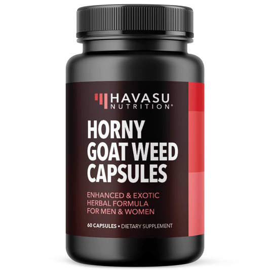 Horny Goat Weed for Men and Women | Extra Strength Performance Support with Maca Root Extract & Tongkat Ali & Muira Puama | Power, Performance and Energy Support | 1 Month Supply Herbal Supplement