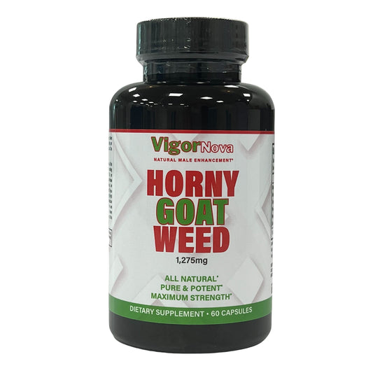 VigorNova HornyGoatWeed for Men - Male Enhancing Supplement Erection Pills Stamina, Libido Booster Maca Root, Tribulus Terrestris, L-arginine, Saw Palmetto, Ginseng, Tongkat Ali - USA Made