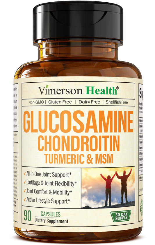 Glucosamine Chondroitin MSM Turmeric Boswellia - Joint Support Supplement. Antioxidant Properties. Helps with Inflammatory Response. Occasional Discomfort Relief for Back, Knees & Hands. 90 Capsules