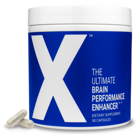 X - The Ultimate Brain Performance Enhancer — World's Most Powerful Brain Supplement Capsule - Increase Focus, Energy, Memory, Concentration, Productivity - Backed by Science - Nootropic Stack