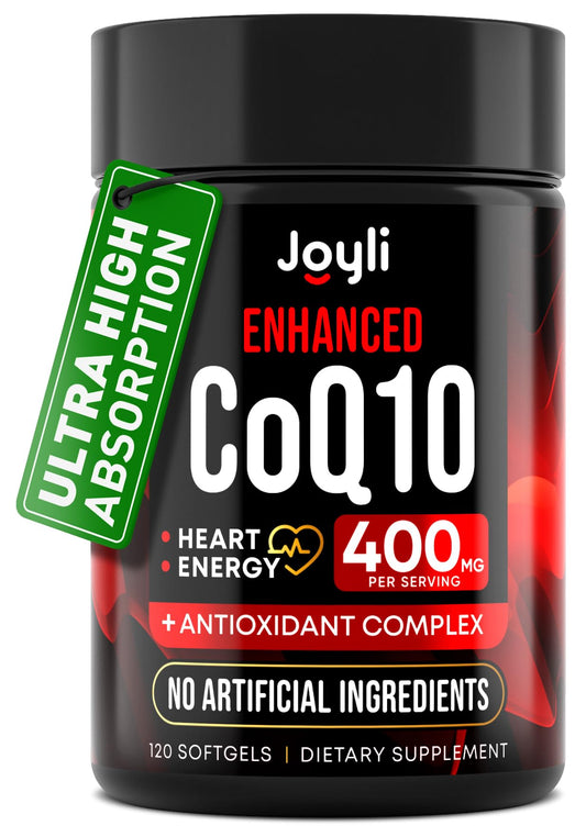 CoQ10 400mg Softgels - High Absorption Co Q10, 400mg Softgels for Heart Health & Energy Production - Enhanced Co Q 10 Supplement with Antioxidants and Flaxseed Oil - CoQ10 400 mg per Serving