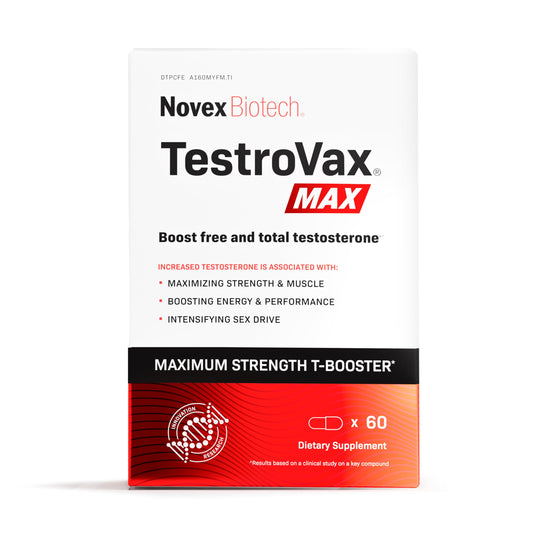 Novex Biotech TestroVax MAX – Daily Testosterone Multivitamin - Dietary Supplements for Boosting Testosterone and Increasing Strength, 60 Ct, 30-Day Supply