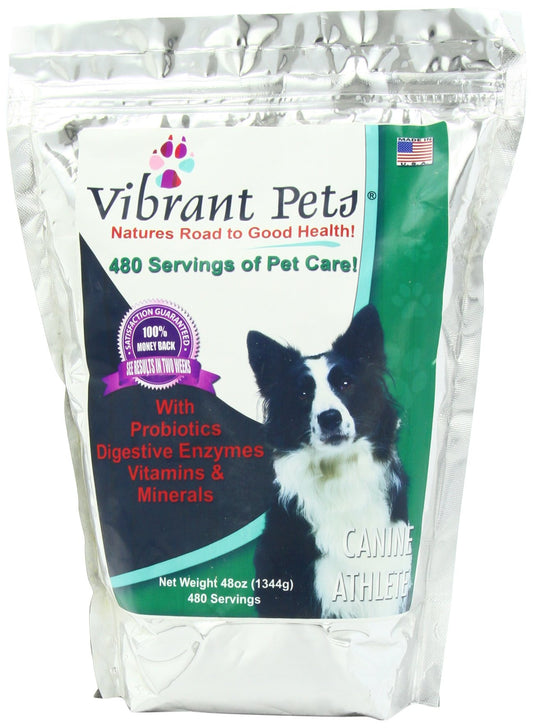 Vibrant Pets Canine Athlete (Advanced) | Produces Beautiful, Shiny, Lustrous Coats | Gives Your Dog Youthful Puppy Energy Again | Strengthens Joints & Muscles | All-in-one Nutrition