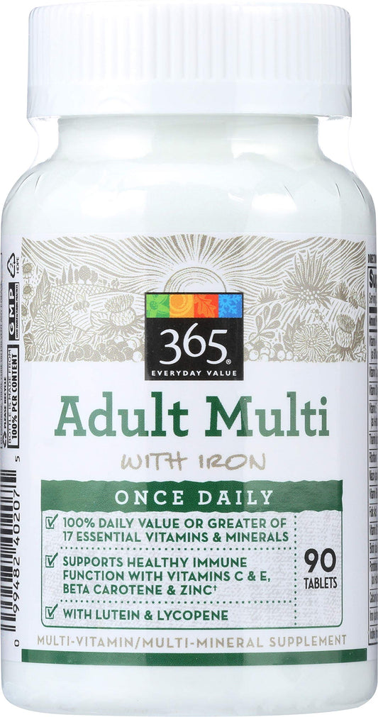 365 Everyday Value, Adult Multi with Iron, 90 ct (packaging may vary)