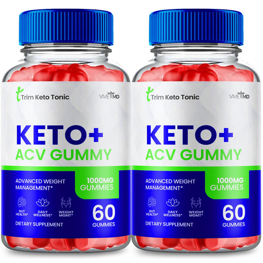 Trim Keto Tonic ACV Gummies Trim Keto ACV Gummies Advanced Weight Management Supplement 1000mg Trim Keto Tonic Reviews with Apple Cider Vinegar Vitamin B12 Trim Keto Tonic Advance ACV Gummies (2 Pack)