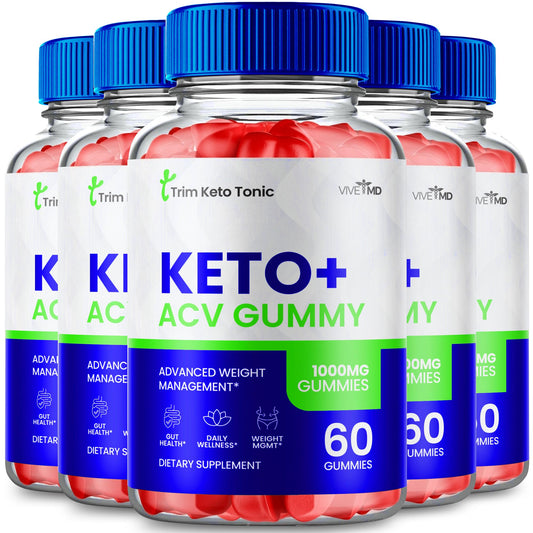 Trim Keto Tonic ACV Gummies Trim Keto ACV Gummies Advanced Weight Management Supplement 1000mg Trim Keto Tonic Reviews with Apple Cider Vinegar Vitamin B12 Trim Keto Tonic Advance ACV Gummies (5 Pack)