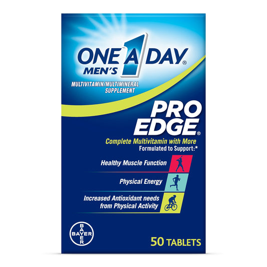 One A Day Men’s Pro Edge Multivitamin, Supplement with Vitamin A, Vitamin C, Vitamin D, Vitamin E and Zinc for Immune Health Support* and Magnesium for Healthy Muscle Function, Tablet 50 Count